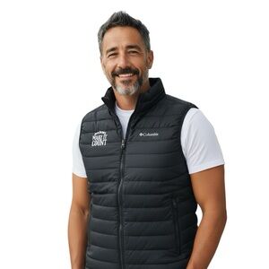 Columbia Omni Heat Puffer Vest Men Med Full Zip Jacket Insulated JACK DANIELS
